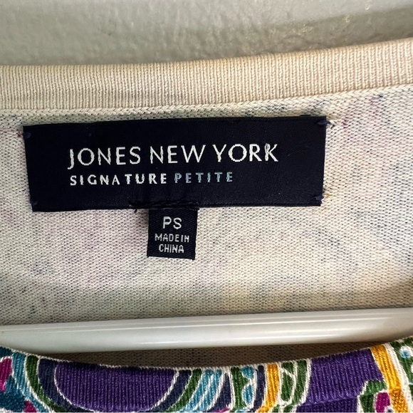 Bundle of 2 JNY Floral Paisley Pullover Sweater Silk Blend Knit Petite Sz S - Picture 13 of 16